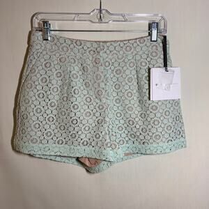 Victoria Beckham for Target Mint Green Pleated Lace Shorts